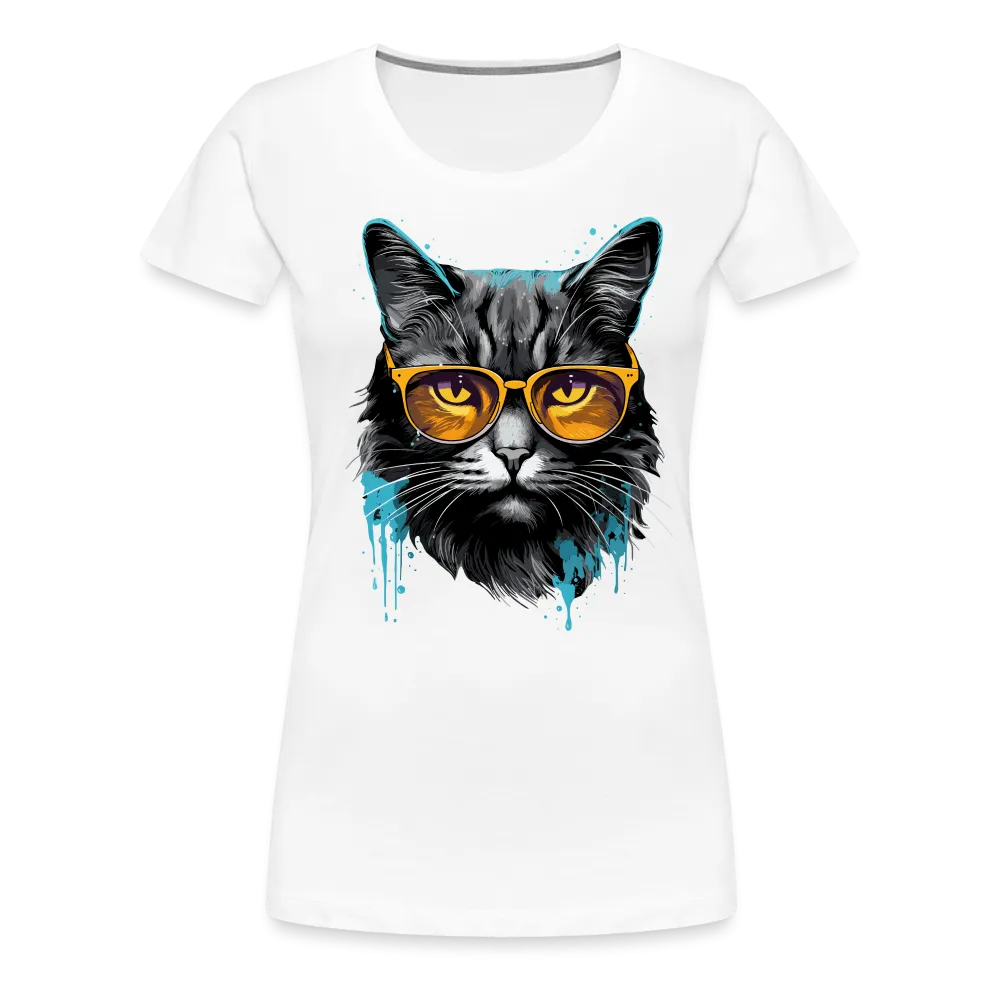 Damen T-Shirt mit Katzenmotiv "Splash Cat 2"