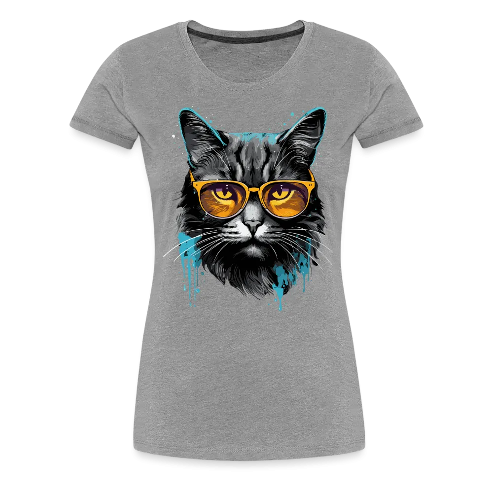 Damen T-Shirt mit Katzenmotiv "Splash Cat 2"