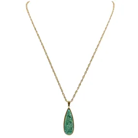 Druzy Collection - Jade Quartz Drop Necklace