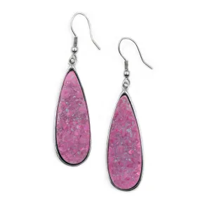 Druzy Collection - Silver Blush Quartz Drop Earrings