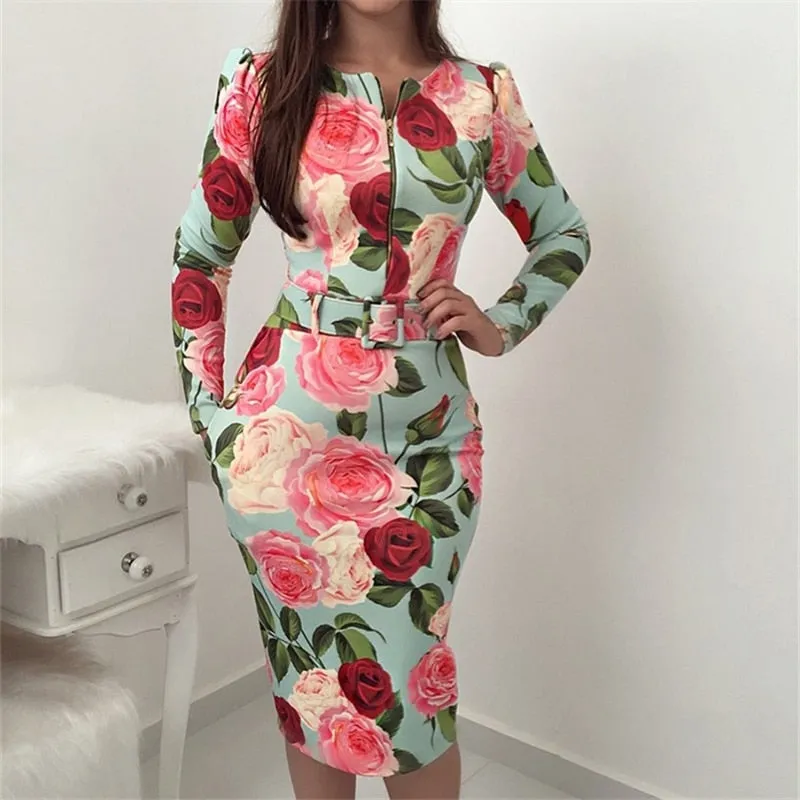 Floral Printed Half Sleeve Dress