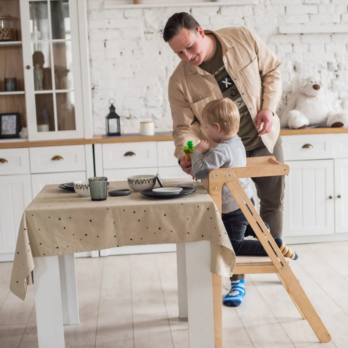 Foldable Step Stool for Toddlers Kid Chair That Grows | Beige