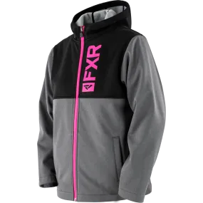 FXR Helium Youth Softshell Grey Heather/Electric Pink