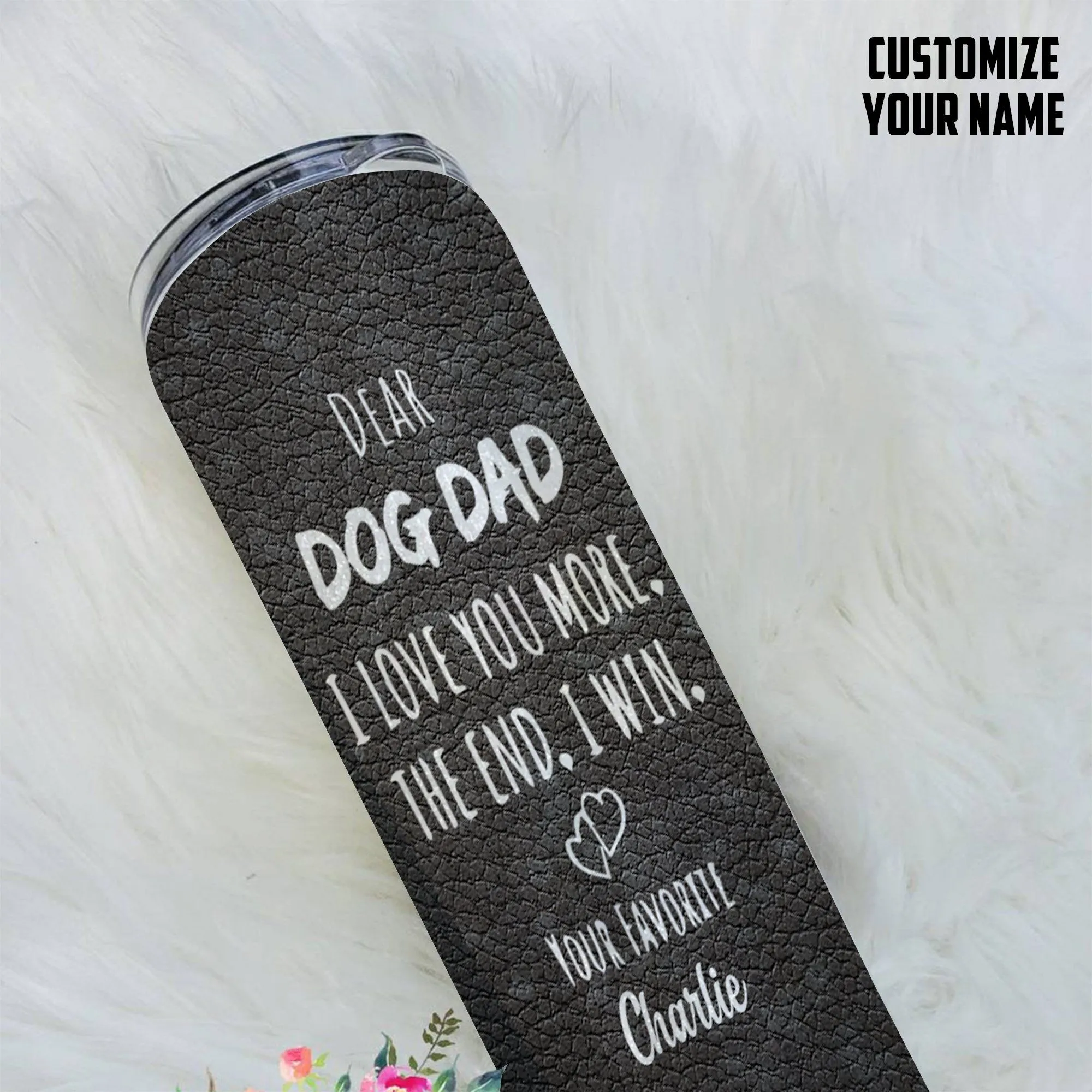 Gearhuman 3D Dear Dog Dad Fathers Day Gift Custom Name Tumbler Bulldog