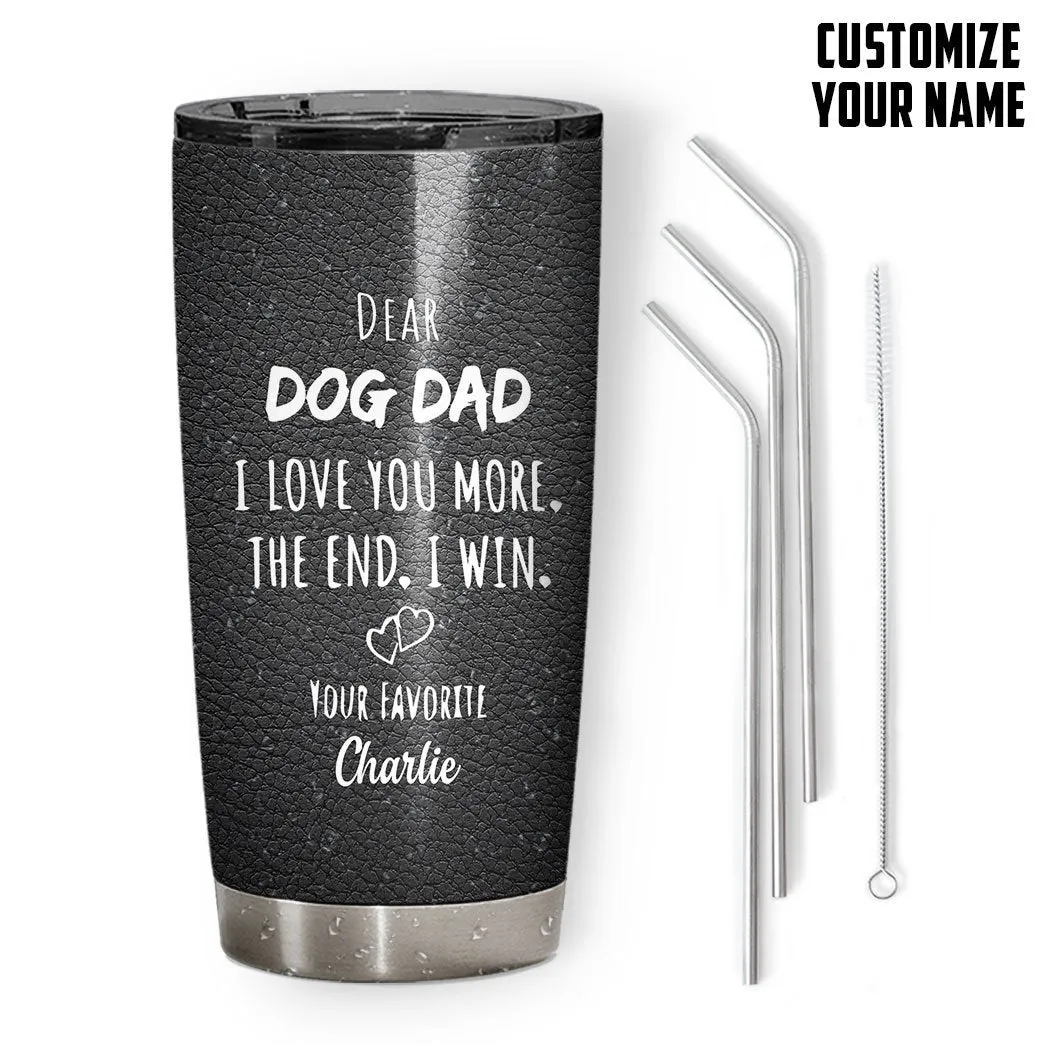 Gearhuman 3D Dear Dog Dad Fathers Day Gift Custom Name Tumbler Bulldog