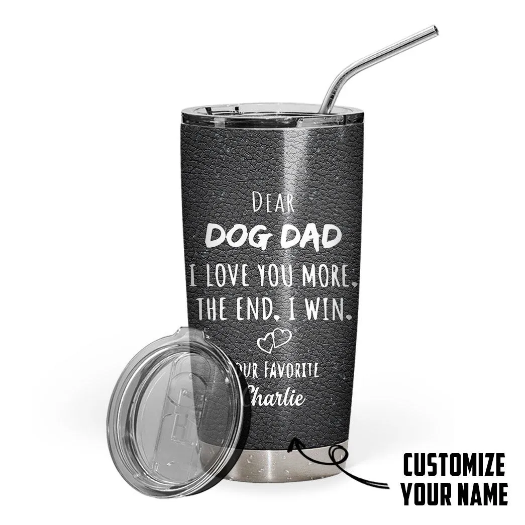 Gearhuman 3D Dear Dog Dad Fathers Day Gift Custom Name Tumbler Bulldog