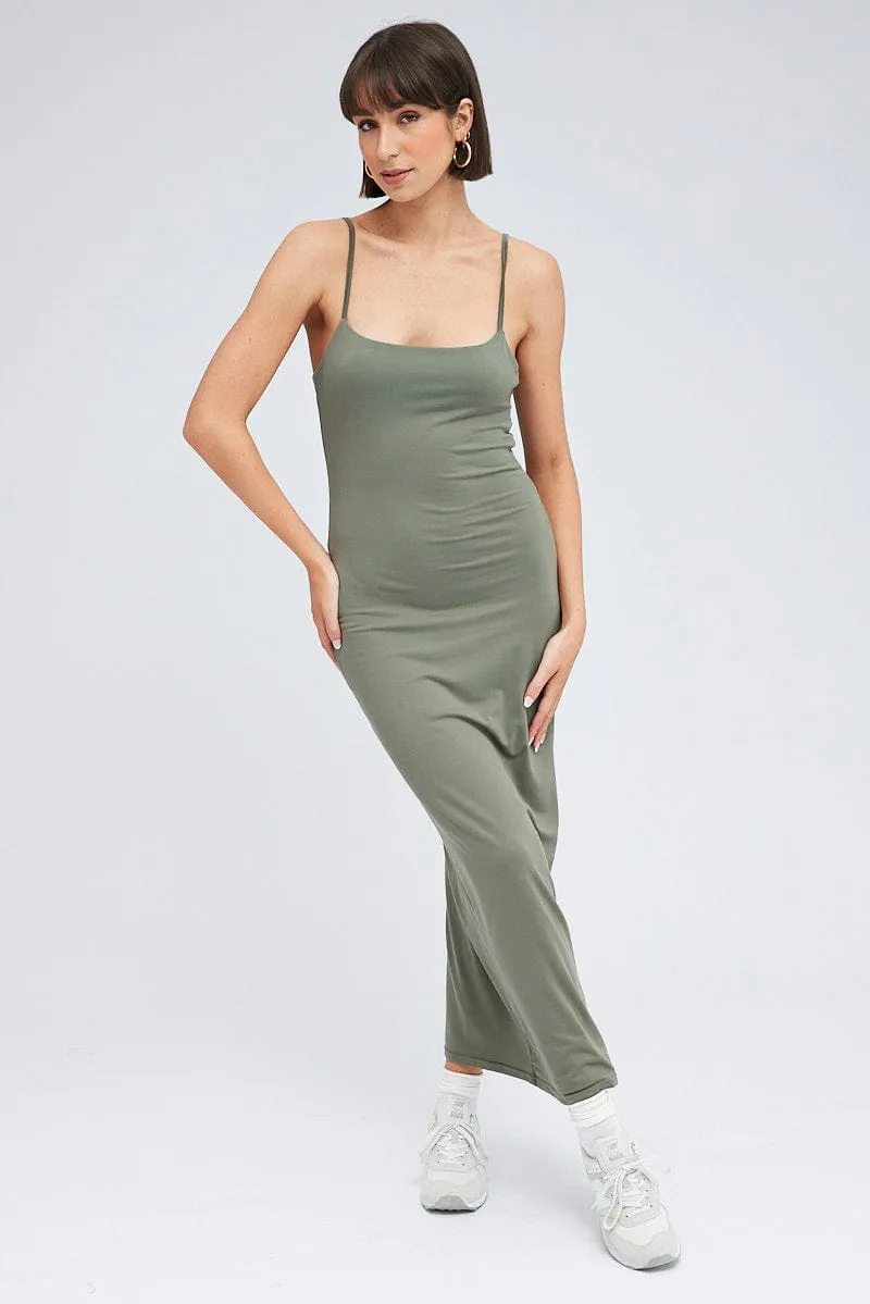 Green Supersoft Slim Fit Maxi Dress