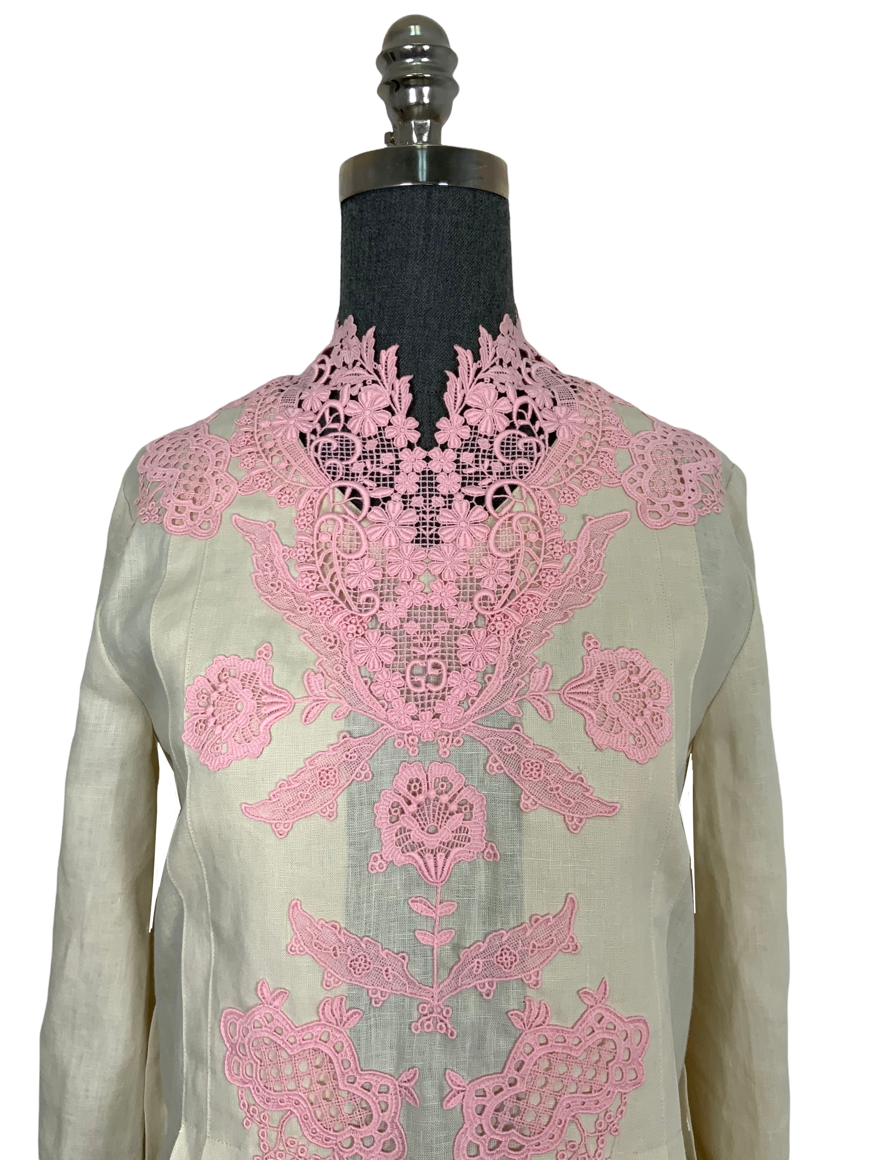 Gucci Linen and Lace Kaftan Dress Size S