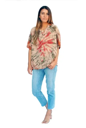 Hawaiian Kai Shirt // Desert Spiral Tie Dye