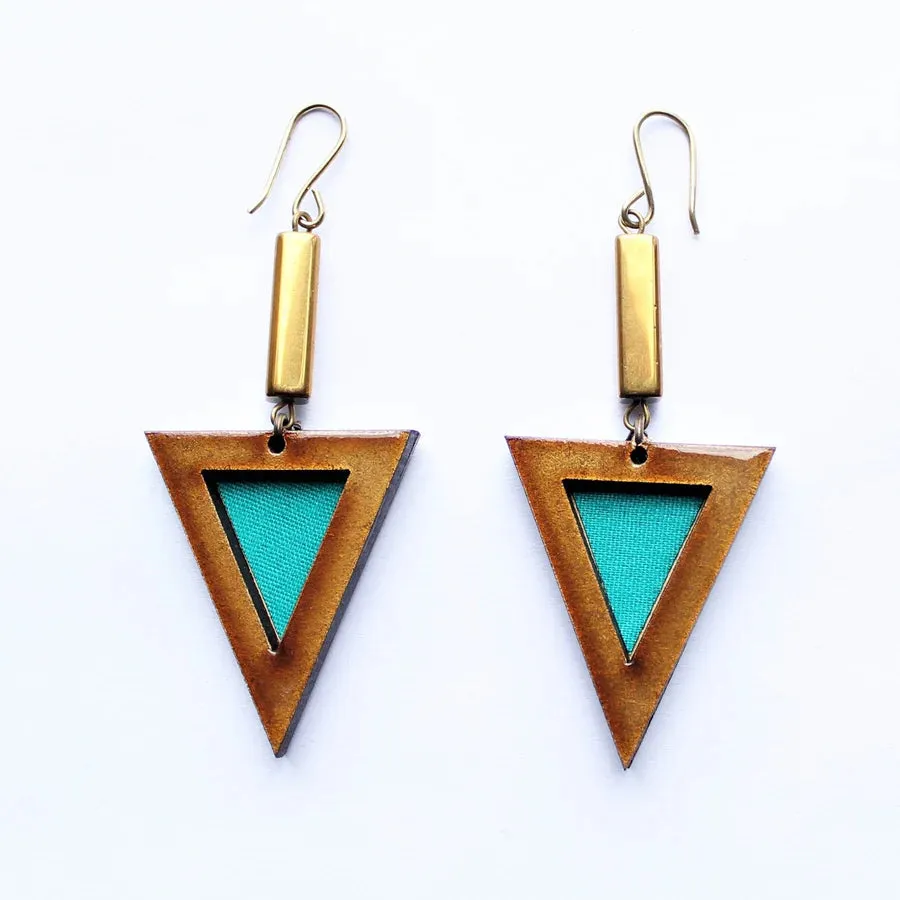 INKATURAH Arrow head African Print Earrings