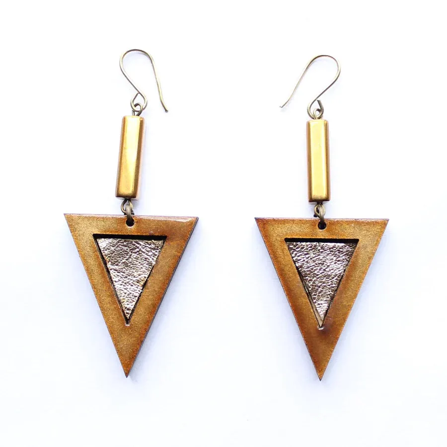 INKATURAH Arrow head African Print Earrings