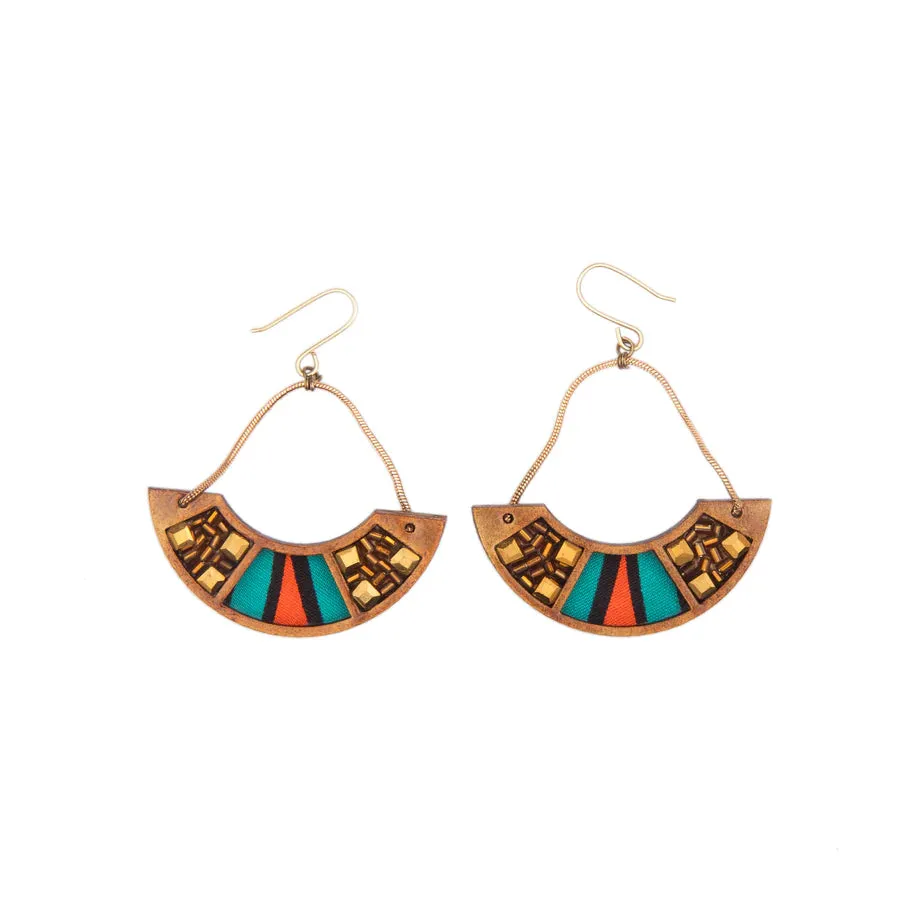 INKATURAH Banana Boat African Print Earrings