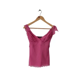 Jane Norman Pink Frill Sleeveless Blouse | Like New |