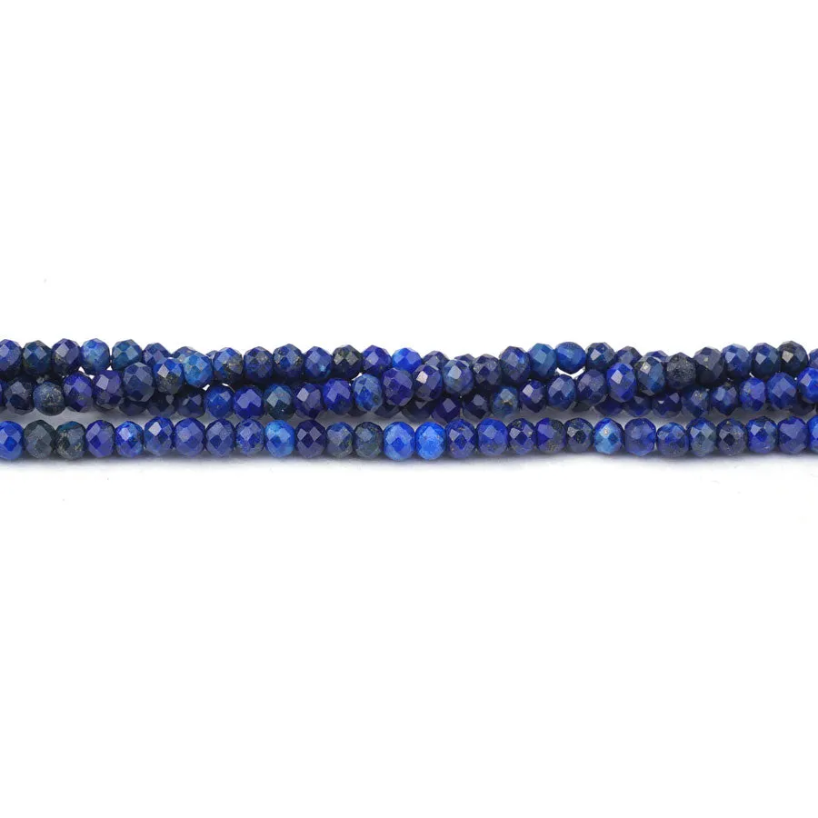 Lapis Natural 2x3mm Faceted Rondelle A Grade - 15-16 Inch