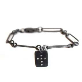 Link Bracelet & Diamond Cross Charm