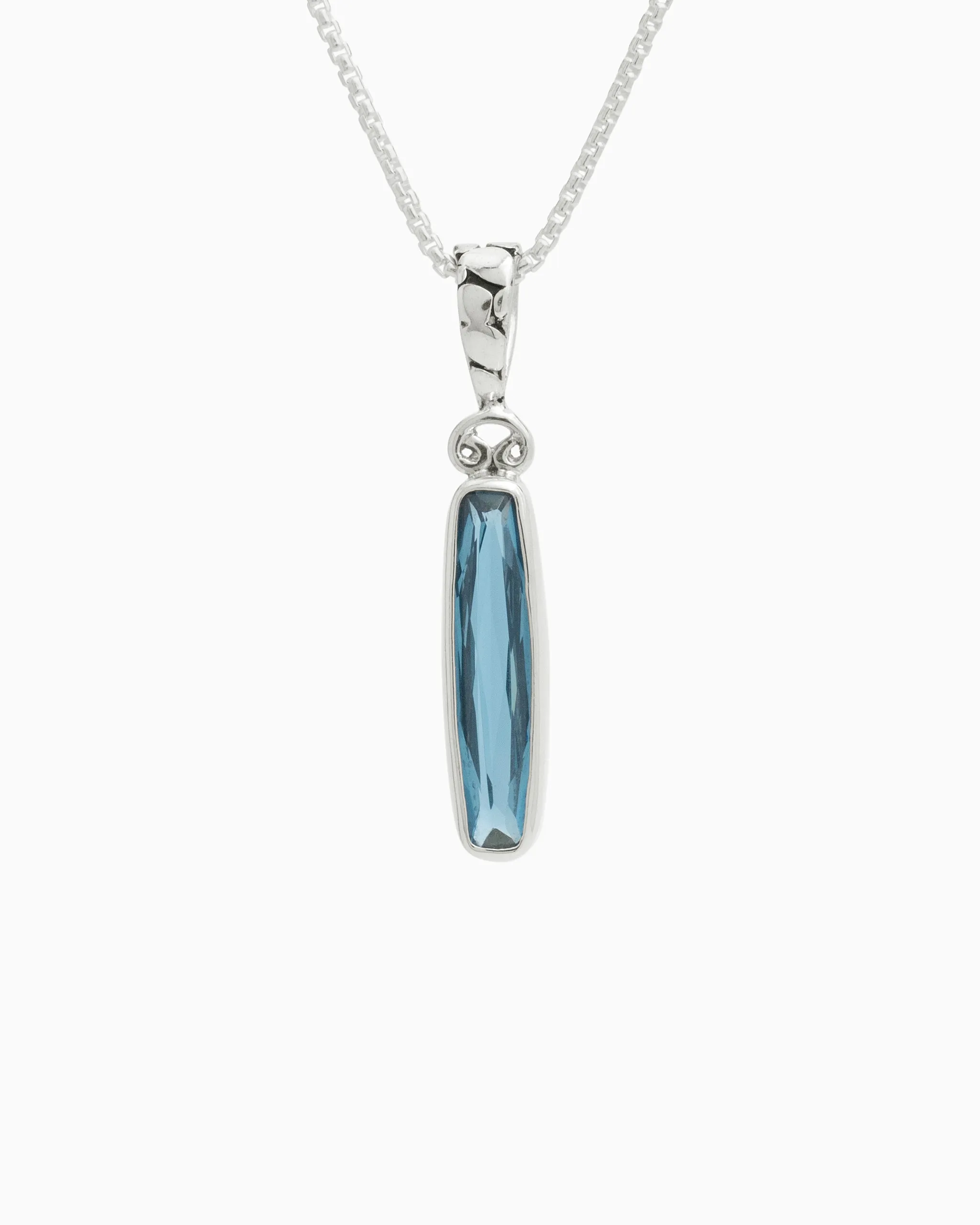 Longboard Stone Pendant - London Blue Topaz