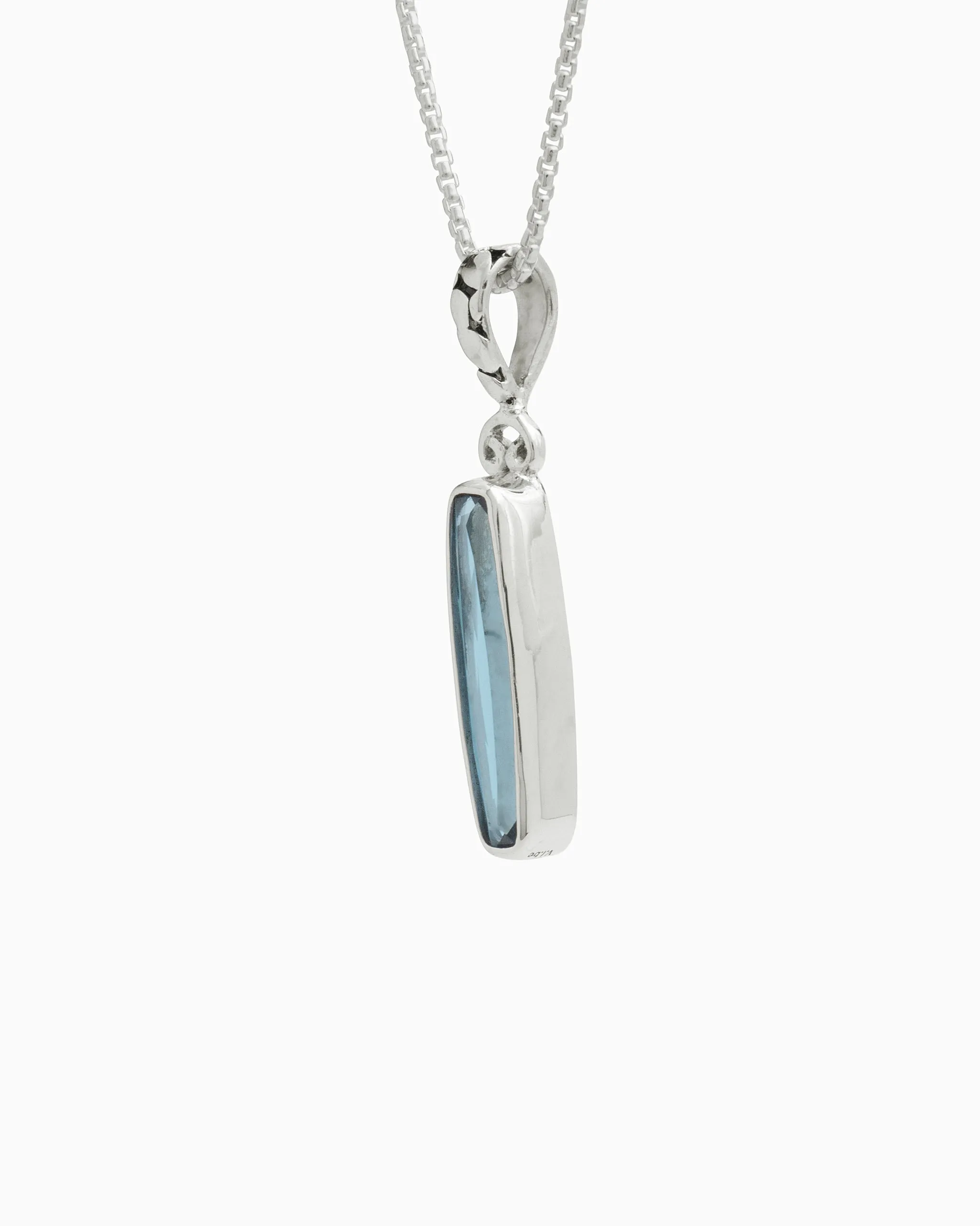 Longboard Stone Pendant - London Blue Topaz