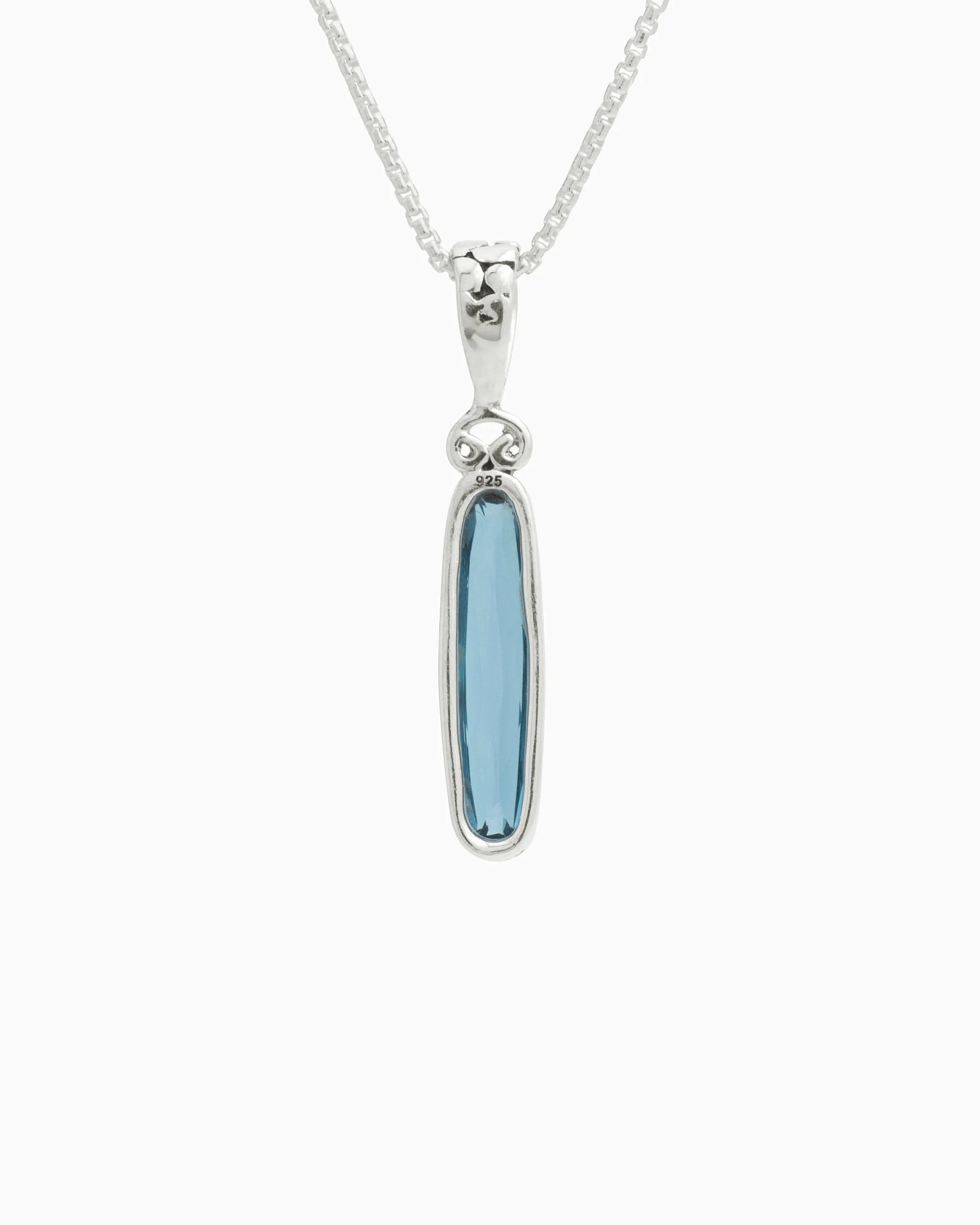 Longboard Stone Pendant - London Blue Topaz