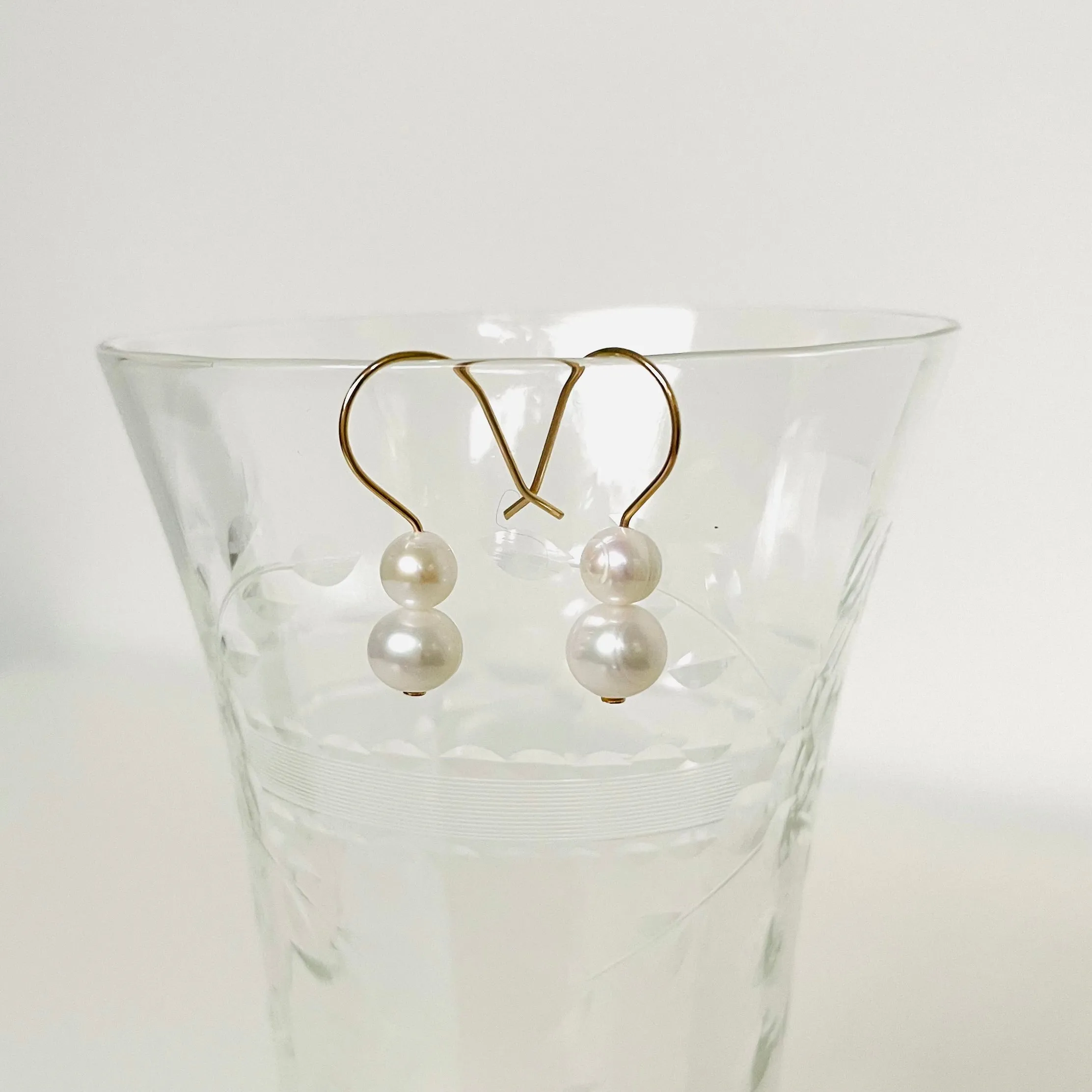 Lucero Ear Wires with Freshwater Pearls