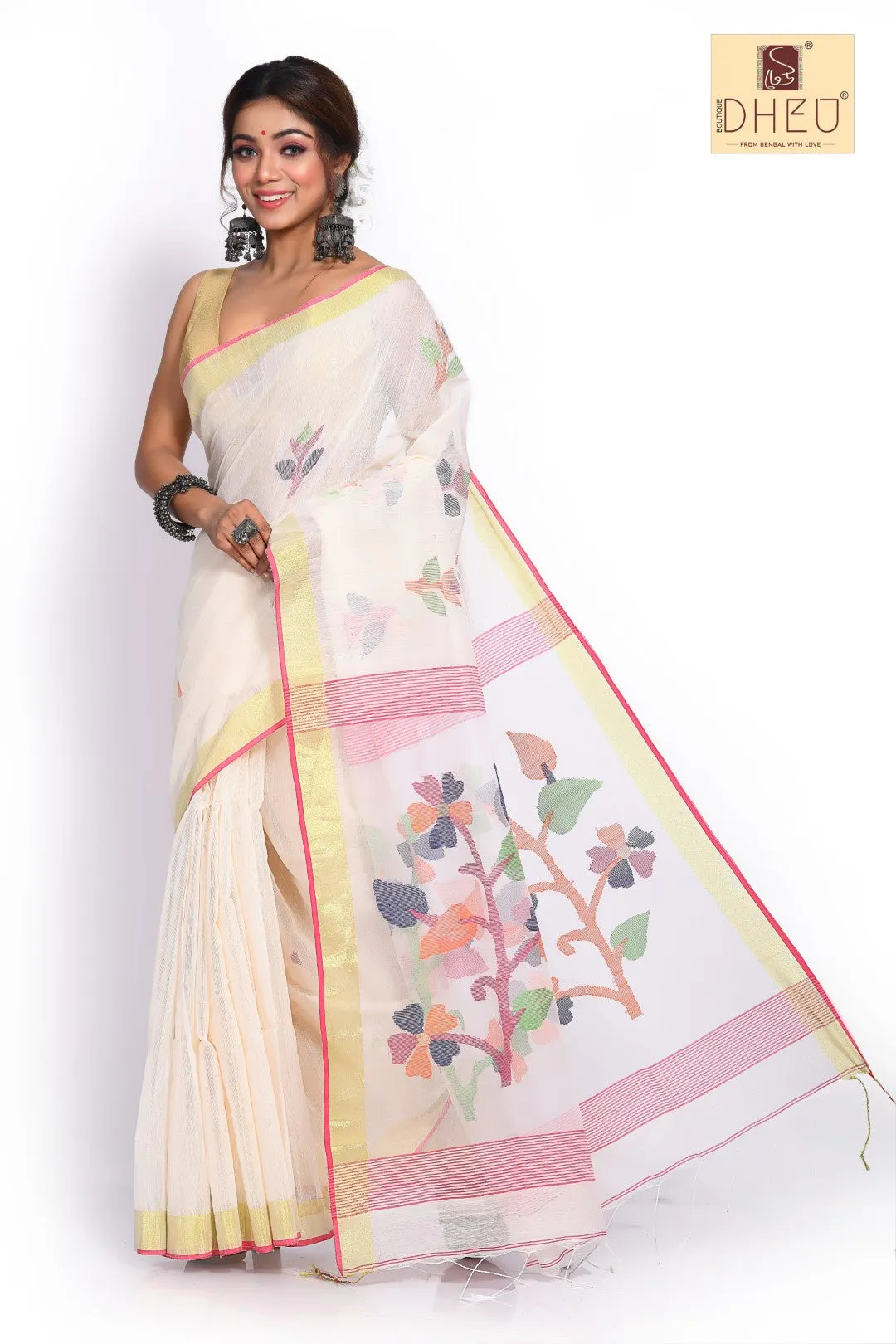 Matka Muslin saree