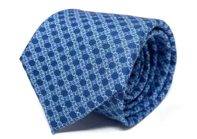 Mpatapo Hand Finished Silk Tie - White/Blue