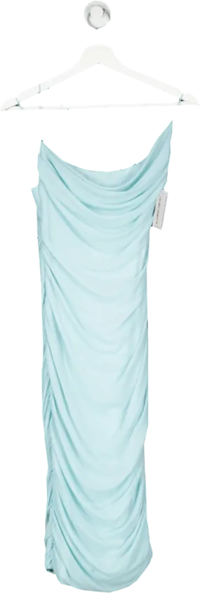 Oh Polly Blue Feel So Close Cowl Neck Ruched Midi Dress UK 12