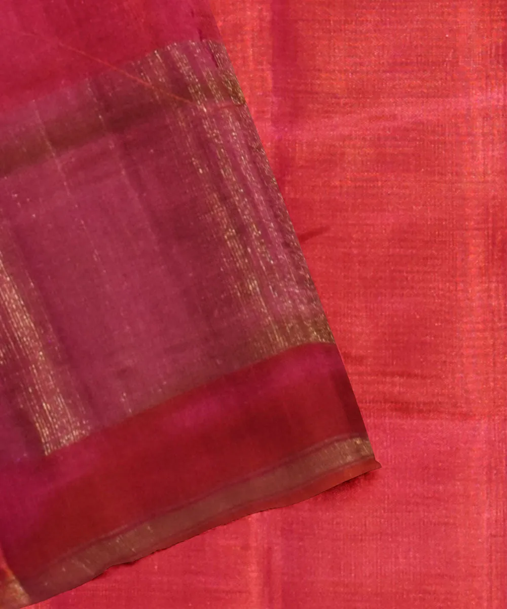 Peach yellow silk handloom patola saree