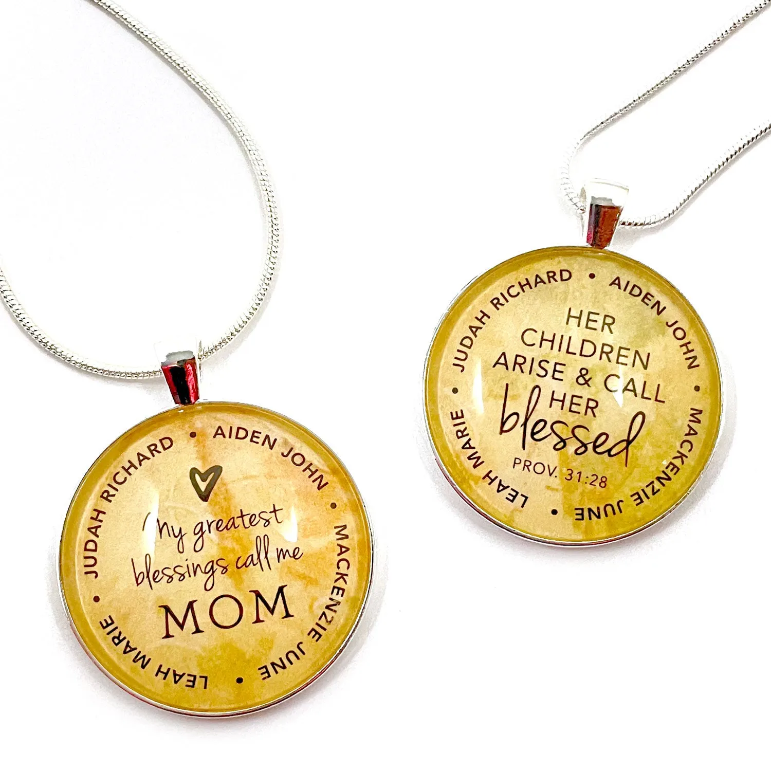 Personalized Mothers' Bracelets, Pendant Necklace & Earrings Sets – Feature Children's Names!