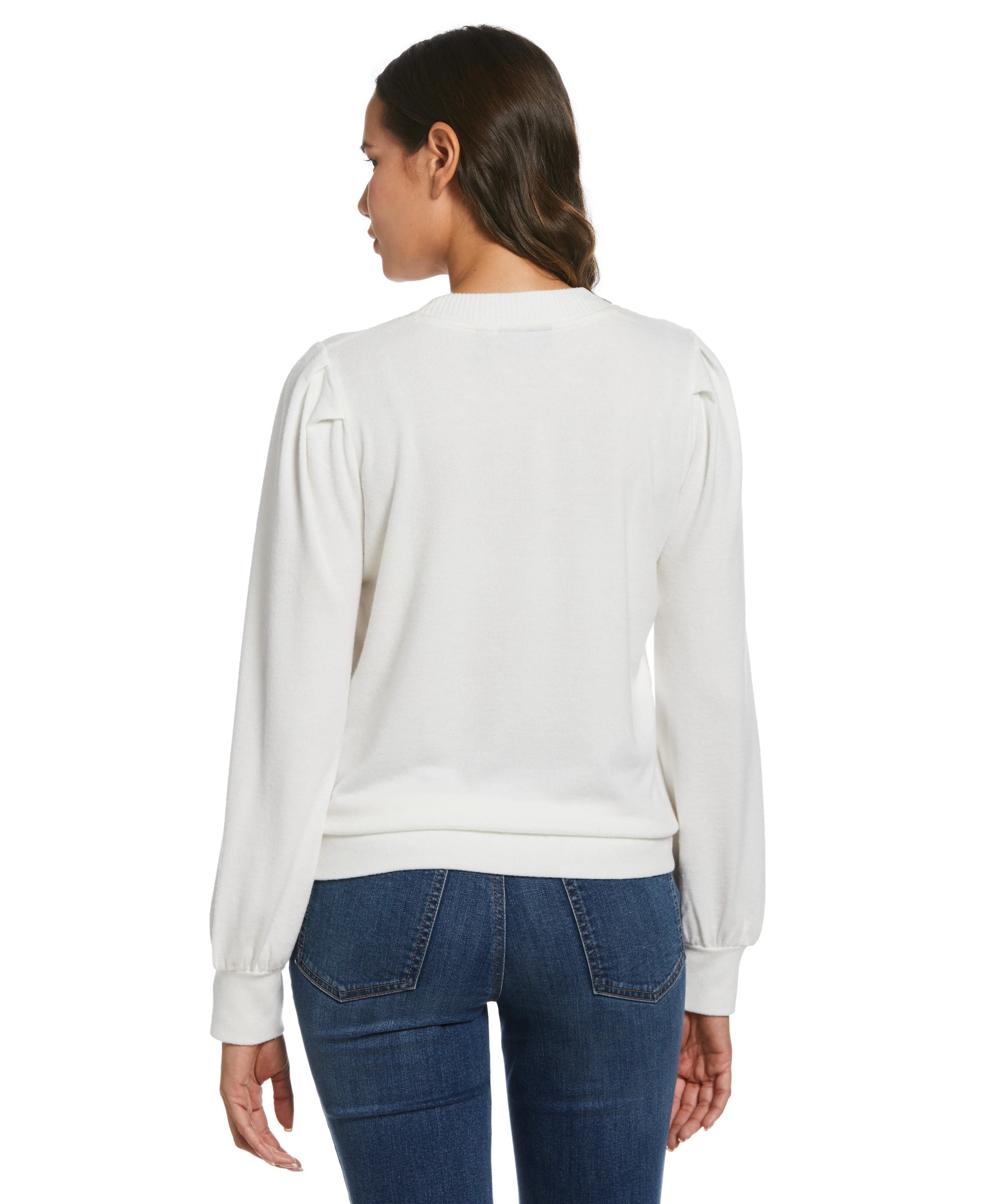 Pleat Sleeve Knit Shirt