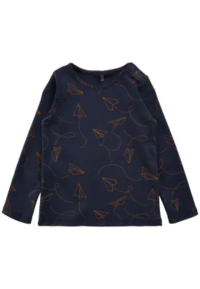 SGBella Baby L/S Tee w/Paper Plane - Night Sky