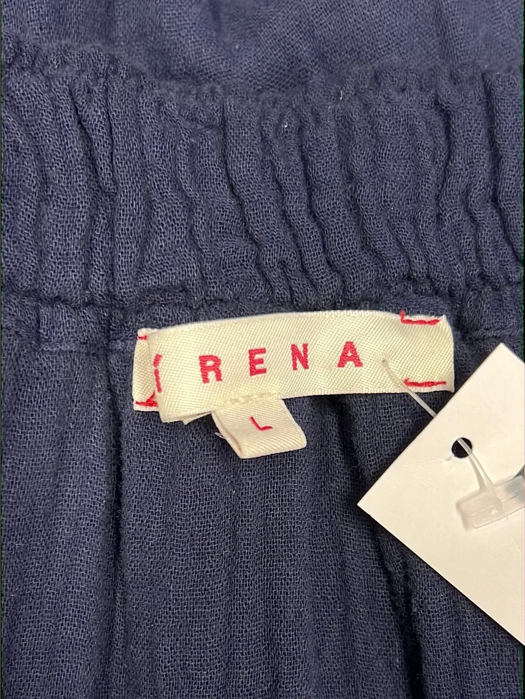 Size L - Xírena Navy Gauze Cotton Skirt