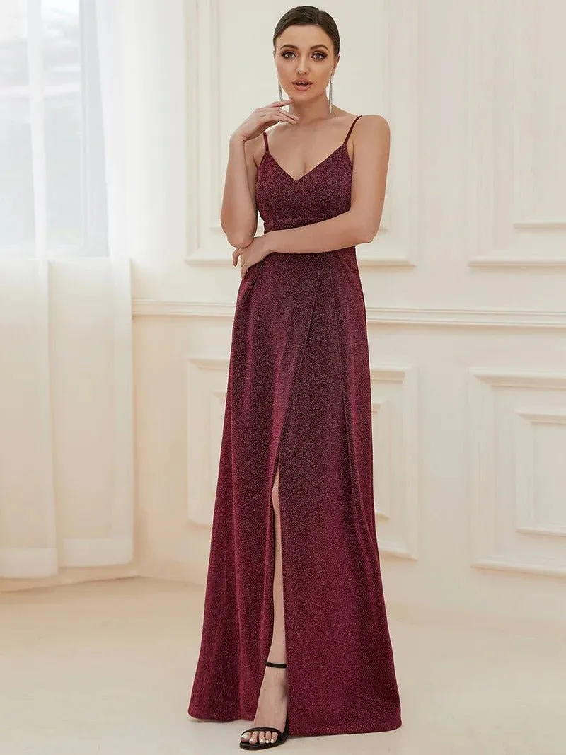 Spaghetti Straps Evening Dresses With Pleated Decoration