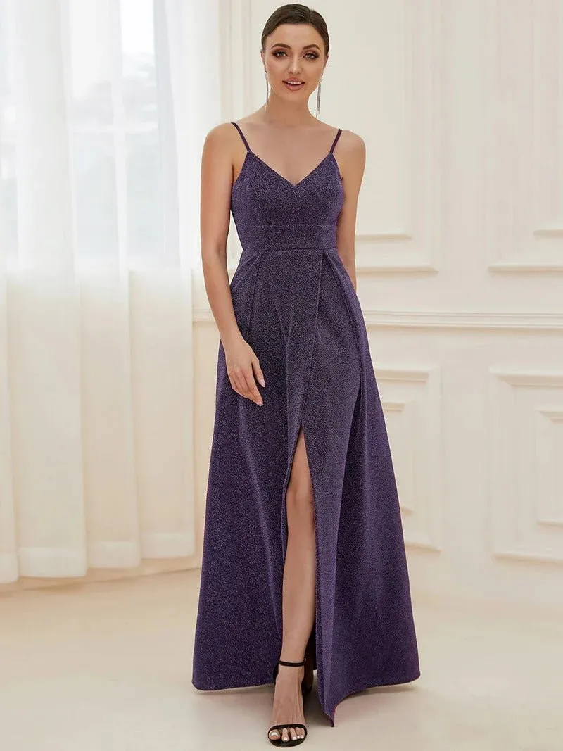 Spaghetti Straps Evening Dresses With Pleated Decoration