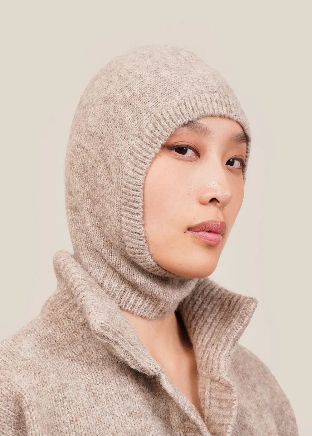 Taupe Baby Alpaca Balaclava