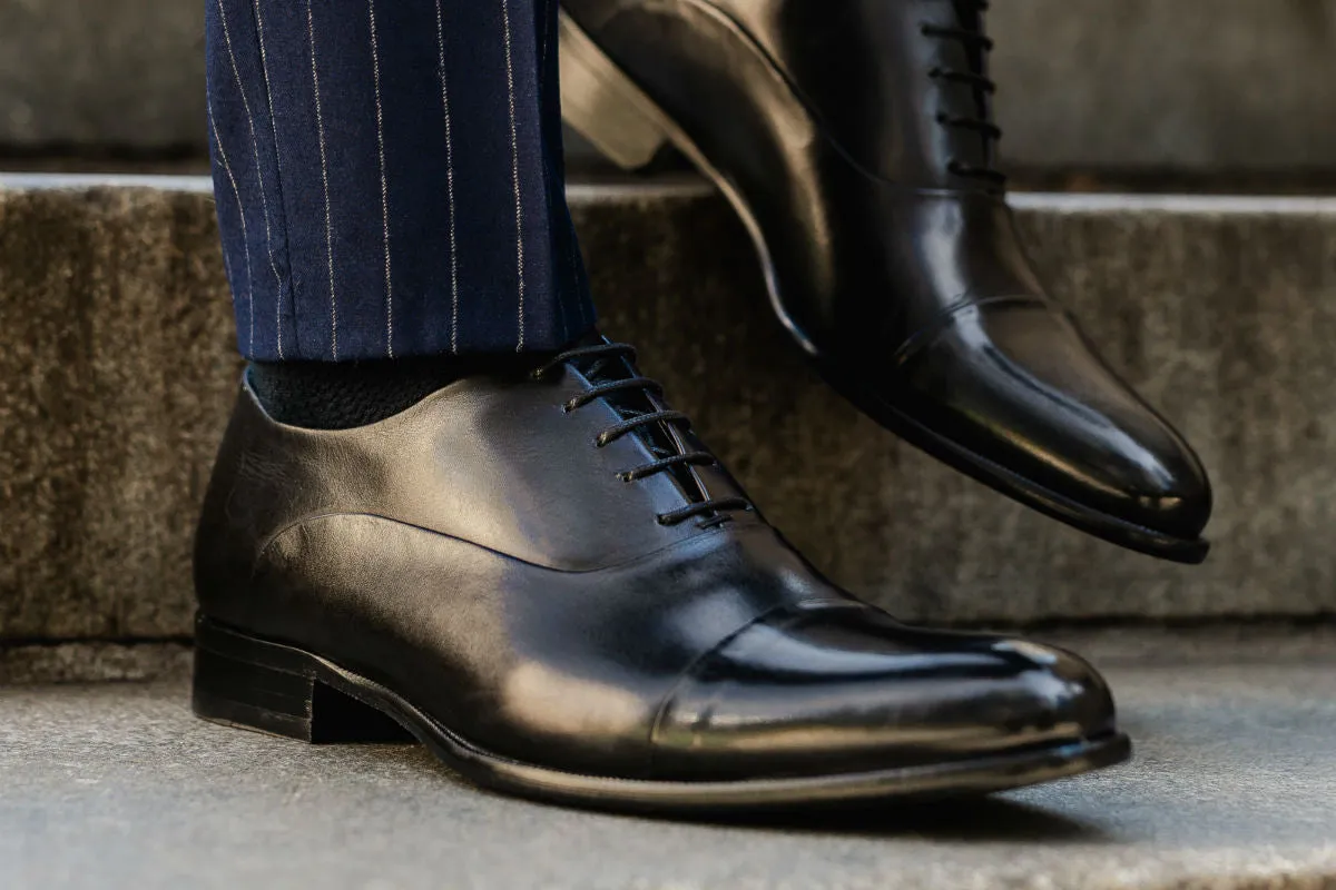 The Cagney Cap-Toe Oxford - Nero