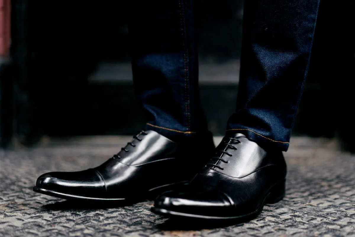 The Cagney Cap-Toe Oxford - Nero