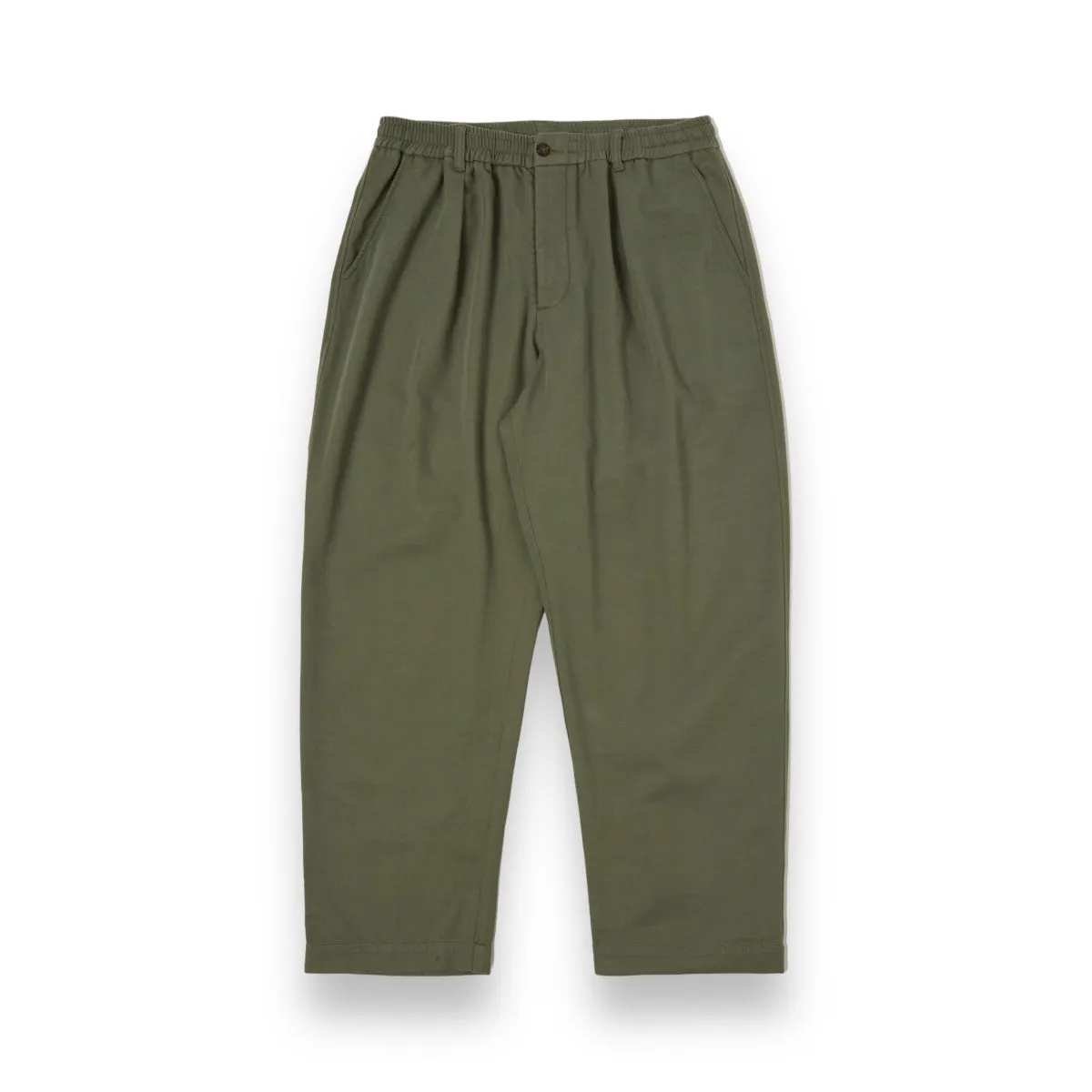 Universal Works Pleated Track Pant 30270 Slub Sateen olive