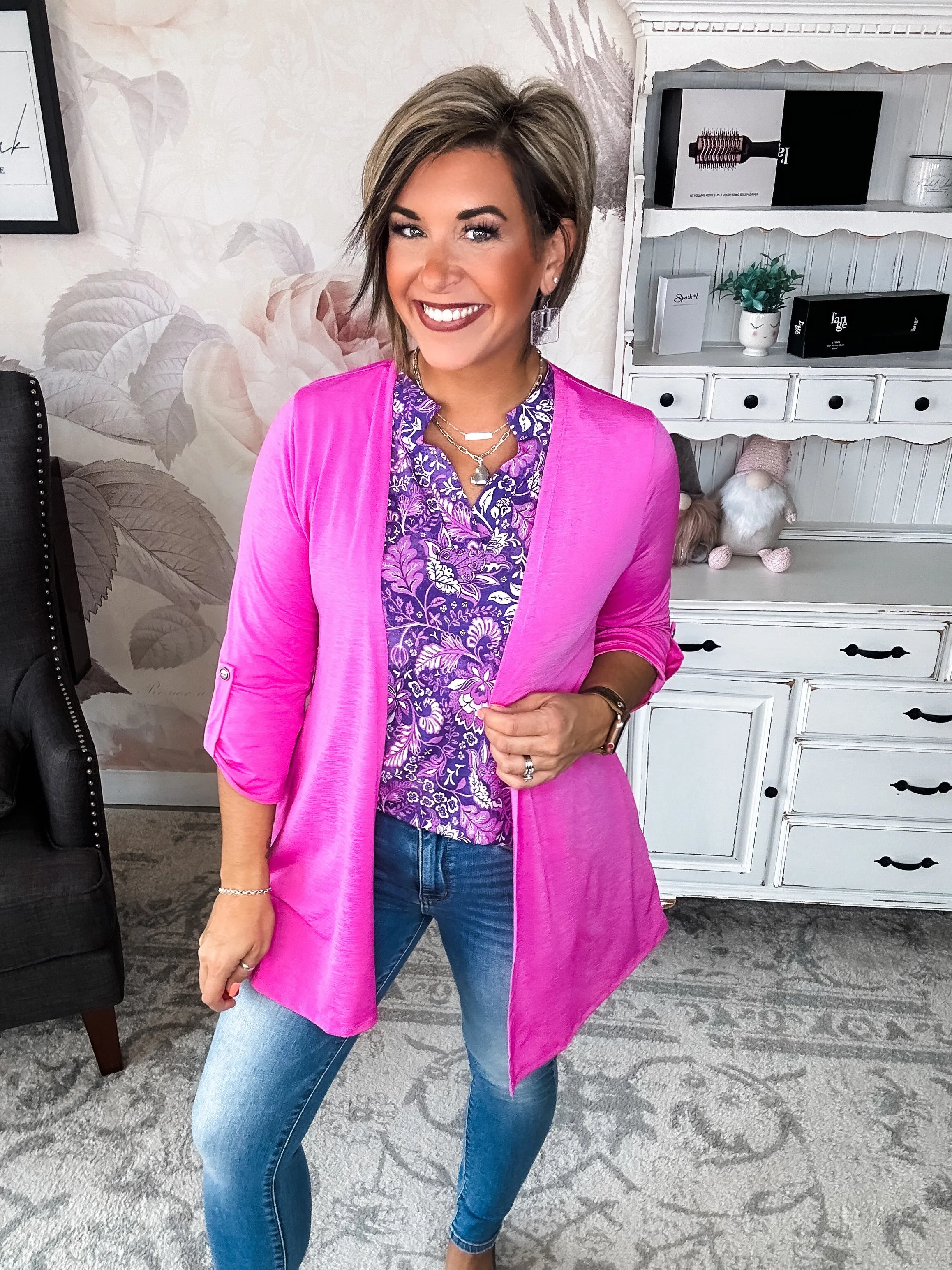 Won't Tell Cardigan - Magenta